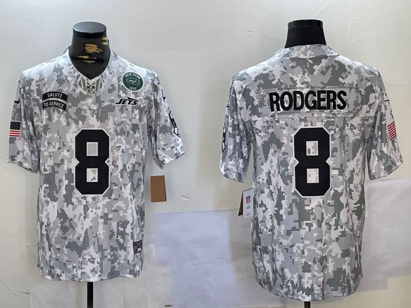 Men New York Jets #8 Rodgers Nike Arctic Camo 2024 Salute to Service Limited NFL Jersey style 1->nfl hats->Sports Caps